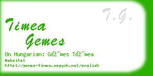 timea gemes business card